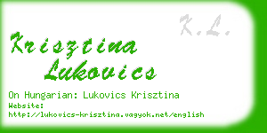 krisztina lukovics business card